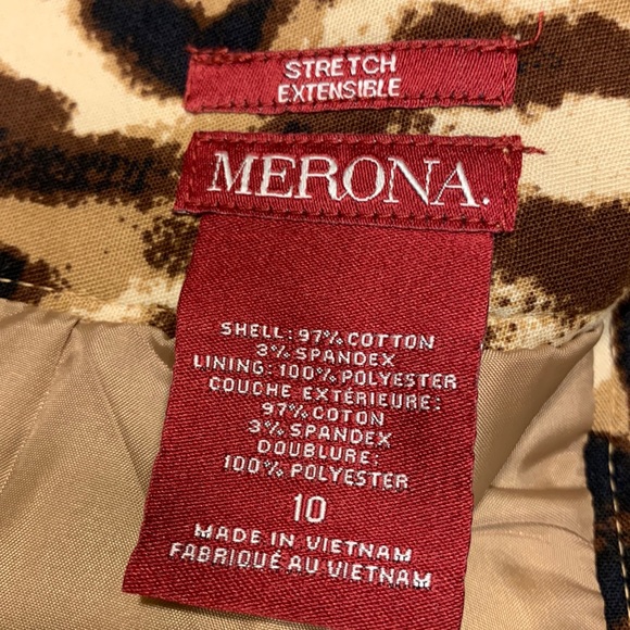 MERONA Women’s Animal Print Cotton/Polyester Lined Pencil Skirt Size 10 - Picture 5 of 8